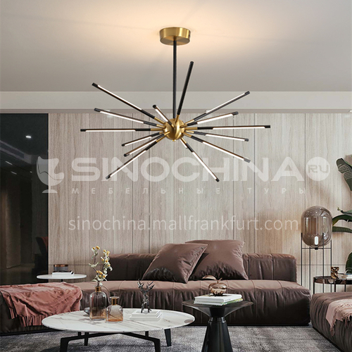 Black living room chandelier simple modern atmospheric home lighting Nordic restaurant lamp bedroom lamp-YMR-Y2060Black